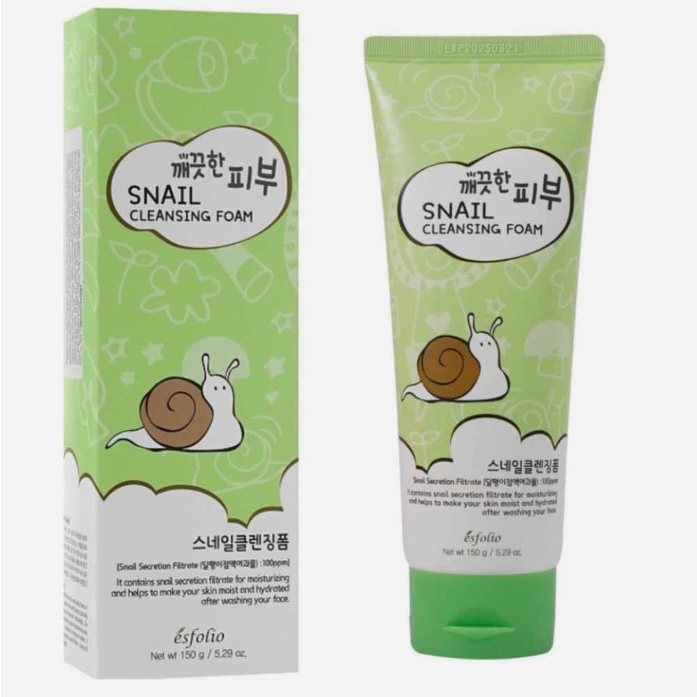 Esfolio Korean skincare pure snail cleansing foam